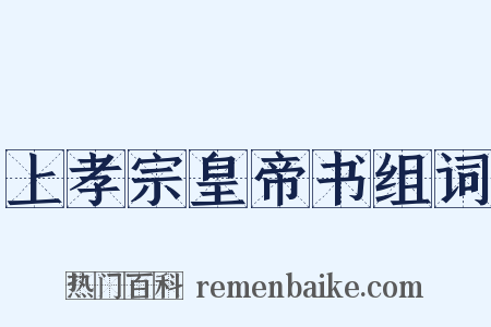 上孝宗皇帝书组词是什么意思的图片
